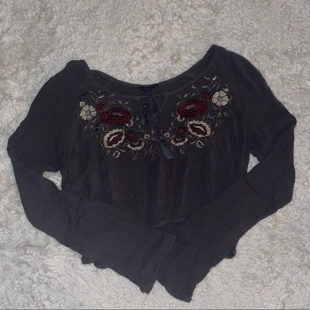 Grayish Olive Aeropostale Crop Top